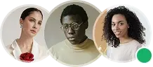 Retratos de três pessoas da equipe IguFoz